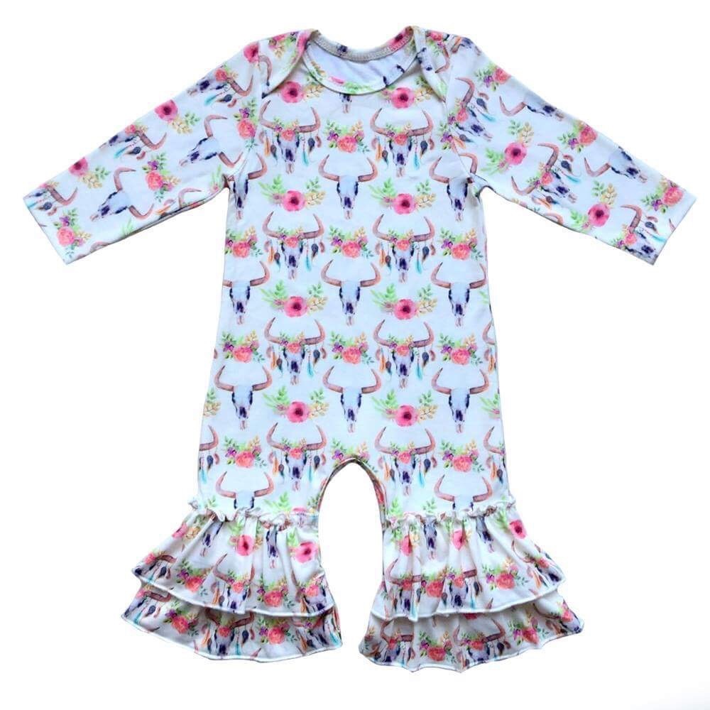 NEW Floral Skull Romper